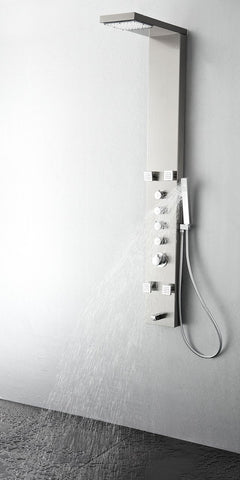 Image of Fresca Verona Stainless Steel (Brushed Silver) Thermostatic Shower Massage Panel FSP8006BS