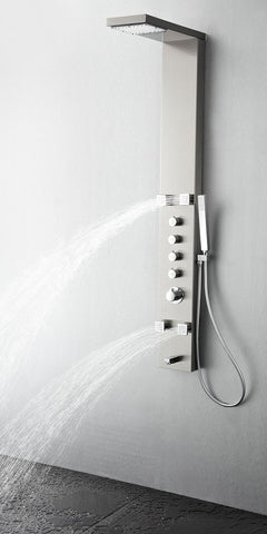 Image of Fresca Verona Stainless Steel (Brushed Silver) Thermostatic Shower Massage Panel FSP8006BS