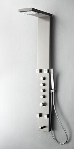 Image of Fresca Verona Stainless Steel (Brushed Silver) Thermostatic Shower Massage Panel FSP8006BS