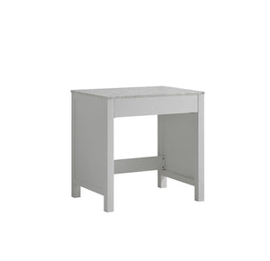 Jacques 30" White Make-Up Table | White Carrara Marble Top