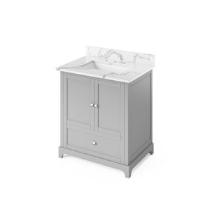 Jeffrey Alexander Addington Contemporary 30" Grey Single Undermount Sink Vanity With Quartz Top | VKITADD30GRCQR VKITADD30GRCQR