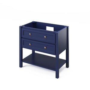 Jeffrey Alexander Adler Transitional 36" Hale Blue Single Undermount Sink Vanity With Marble Top | VKITADL36BLWCR VKITADL36BLWCR
