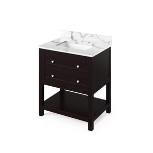 Jeffrey Alexander Astoria Transitional 30" Espresso Single Undermount Sink Vanity With Quartz Top | VKITAST30ESCQR VKITAST30ESCQR