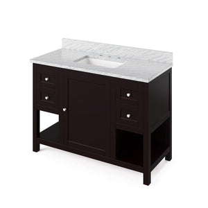 Jeffrey Alexander Astoria Transitional 48" Espresso Single Undermount Sink Vanity With Marble Top | VKITAST48ESWCR VKITAST48ESWCR