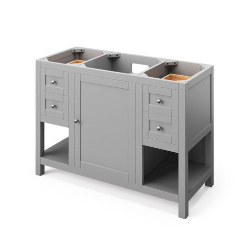 Image of Jeffrey Alexander Astoria Transitional 48" Grey Single Undermount Sink Vanity With Marble Top | VKITAST48GRWCR VKITAST48GRWCR