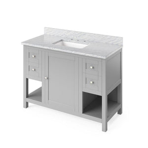 Jeffrey Alexander Astoria Transitional 48" Grey Single Undermount Sink Vanity With Marble Top | VKITAST48GRWCR VKITAST48GRWCR