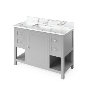 Jeffrey Alexander Astoria Transitional 48" Grey Single Undermount Sink Vanity With Quartz Top | VKITAST48GRCQR VKITAST48GRCQR