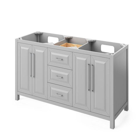 Image of Jeffrey Alexander Cade Modern 60" Grey Double Undermount Sink Vanity With Marble Top | VKITCAD60GRCQR