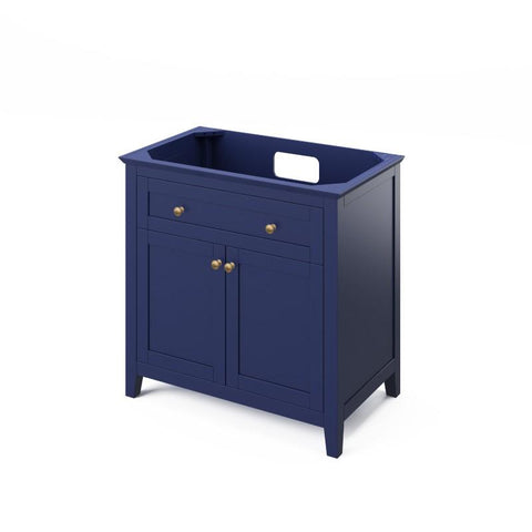 Image of Jeffrey Alexander Chatham Contemporary 36" Hale Blue Single Undermount Sink Vanity With Quartz Top | VKITCHA36BLCQR VKITCHA36BLCQR