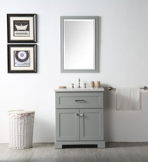 Legion WH7630-CG 30" SINK VANITY WITH QUARTZ TOP-NO FAUCET - COOL GREY WH7630-CG