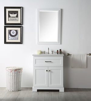 Legion WH7630-W 30" SINK VANITY WITH QUARTZ TOP-NO FAUCET - WHITE WH7630-W