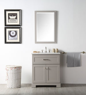 Legion WH7630-WG 30" SINK VANITY WITH QUARTZ TOP-NO FAUCET - WARM GREY WH7630-WG