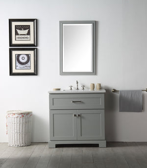 Legion WH7636-CG 36" SINK VANITY WITH QUARTZ TOP-NO FAUCET - COOL GREY WH7636-CG