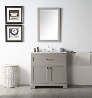 Legion WH7636-WG 36" SINK VANITY WITH QUARTZ TOP-NO FAUCET - WARM GREY WH7636-WG