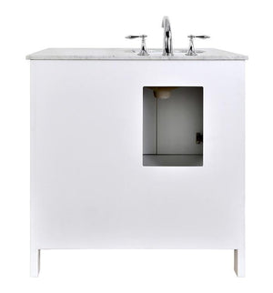 Stufurhome 36 inch Malibu Pure White Single Sink Bathroom Vanity