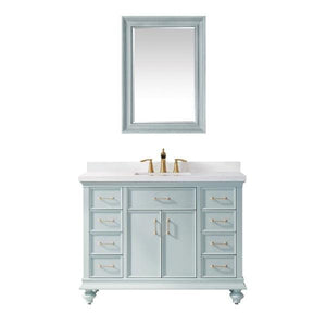 Vinnova Charlotte 48" Transitional Green Single Sink Set Vanity 735048-FG-CQS 735048-FG-CQS