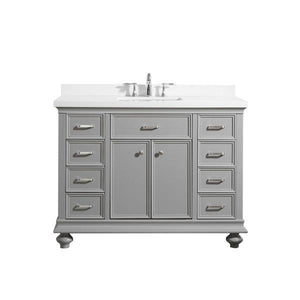 Vinnova Charlotte 48" Transitional Grey Single Sink Vanity 735048-GR-CQS-NM 735048-GR-CQS-NM