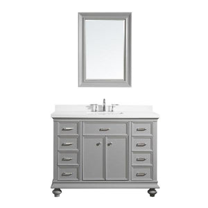 Vinnova Charlotte 48" Transitional Grey Single Sink Vanity Set 735048-GR-CQS