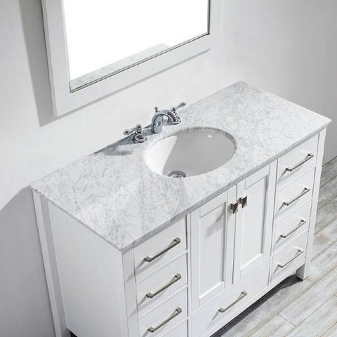 Image of Vinnova Gela 48" Modern White Single Sink Vanity Set