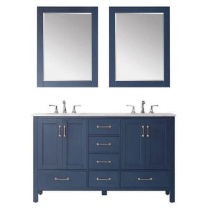 Vinnova Gela 60" Modern Royal Blue Double Sink Vanity Set 723060-RB-CA