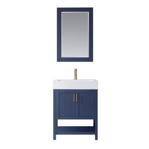 Vinnova Pavia 28” Modern Royal Blue Single Vanity Set with Acrylic under-mount Sink